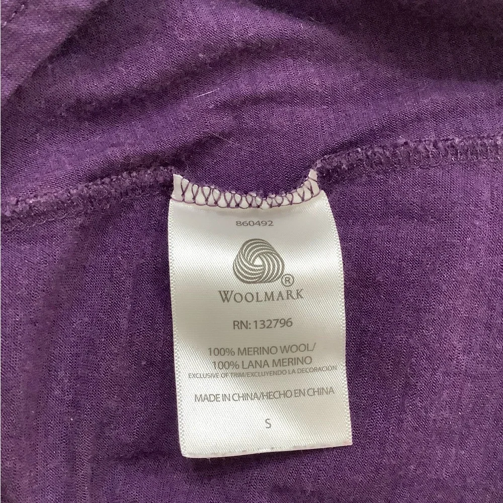 Seg’ments Women’s Merino Wool V-Neck Long Sleeve Top - Purple Baselayer - Picture 6 of 7